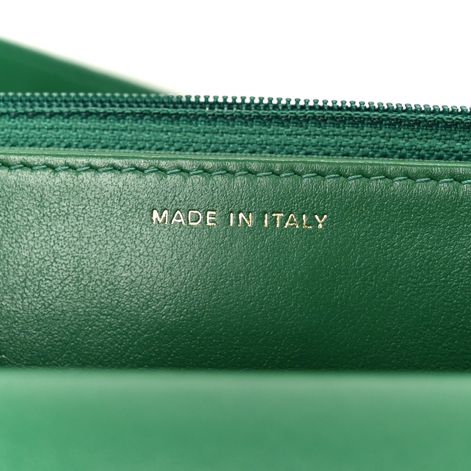 Lambskin Quilted CHNL 19 Wallet On Chain WOC Green