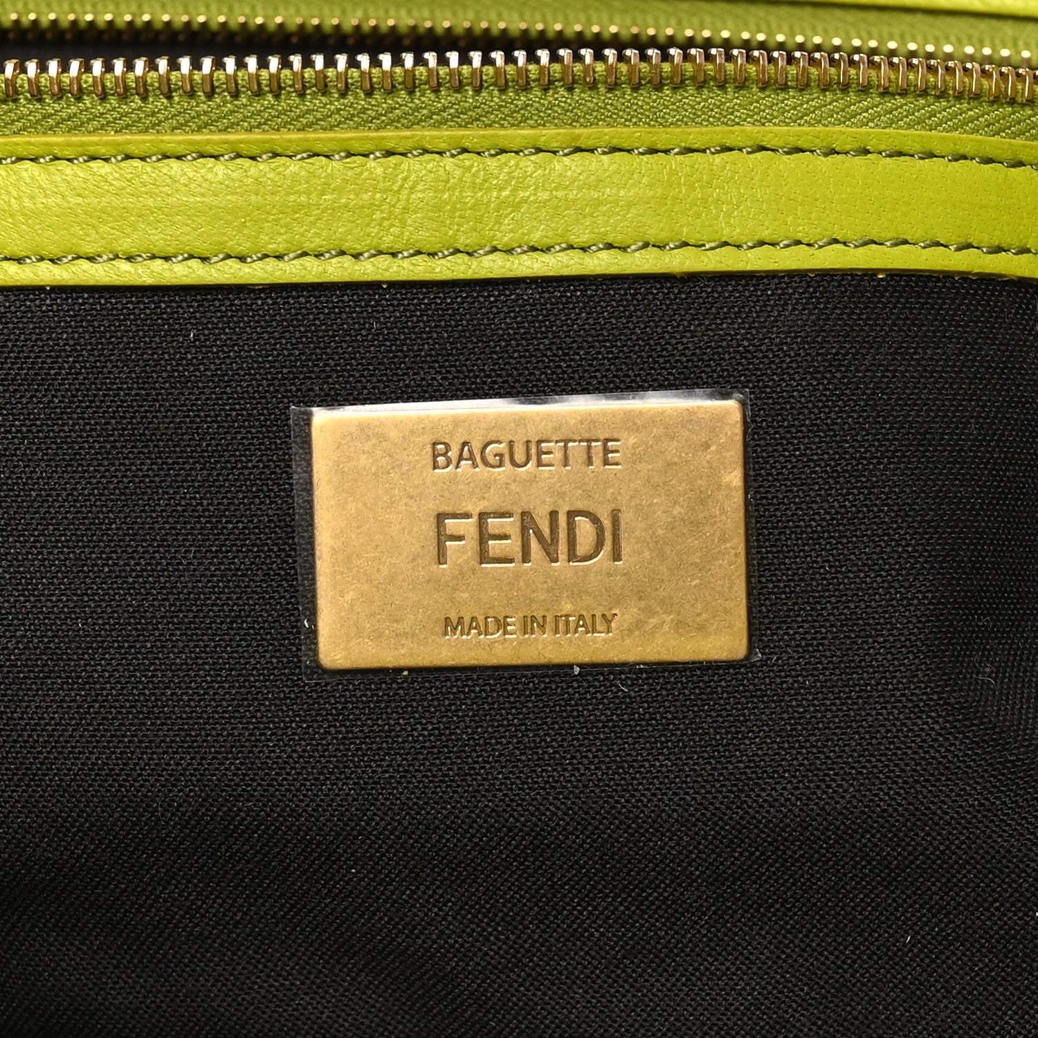 Nappa FF 1974 Embossed Baguette Wasabi