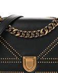 Lambskin Studded Medium D1ORama Flap Bag Black