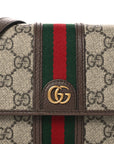 GG Supreme Monogram Web Ophidia Crossbody Wallet Beige New Acero