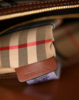 Calfskin Vintage Check Medium Two Handle Title Bag Black