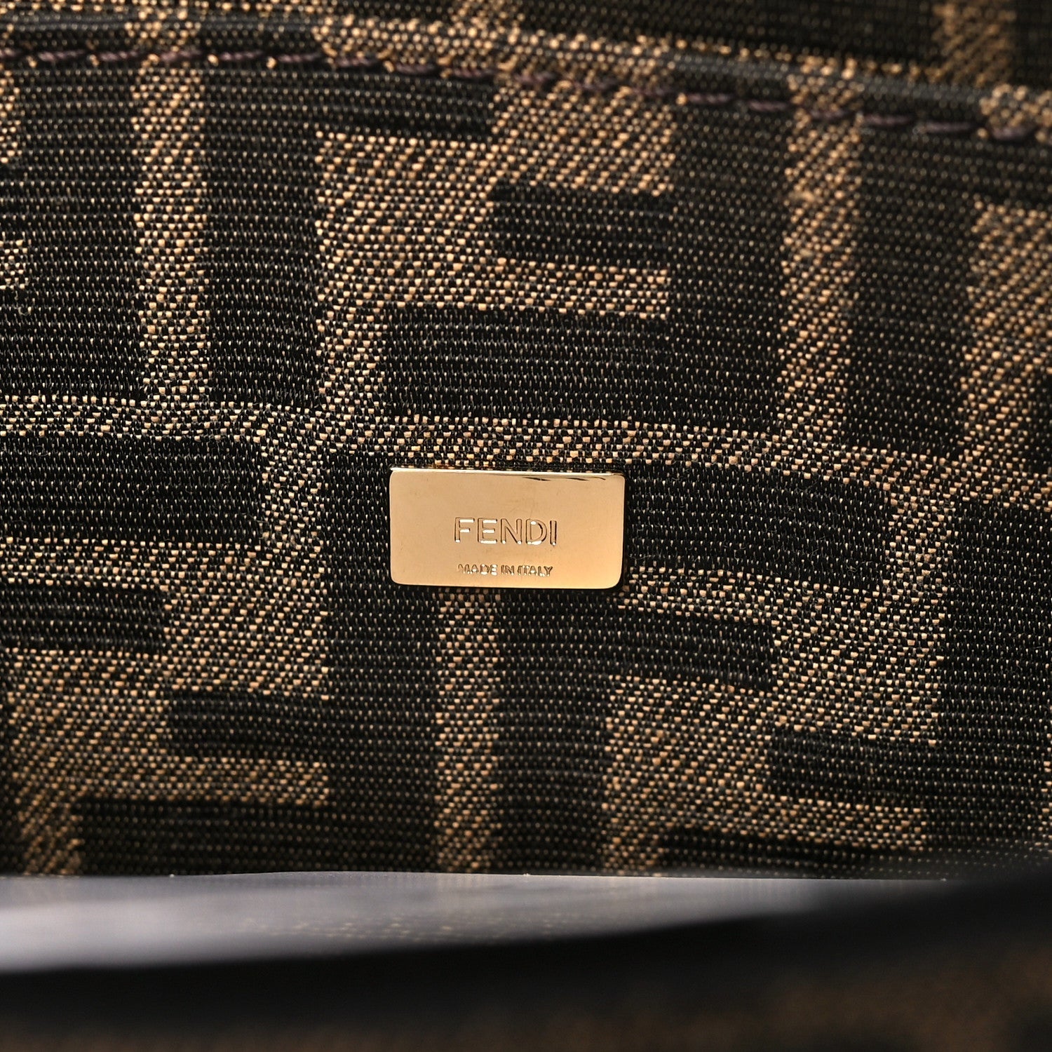 Fabric Jacquard FF 1974 Mini Baguette Tobacco Moro Black