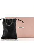 Nappa Starlight Crystal Fringe Trick Pouch On Strap Black