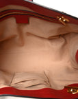 GG Supreme Monogram Medium Padlock Tote Hibiscus Red