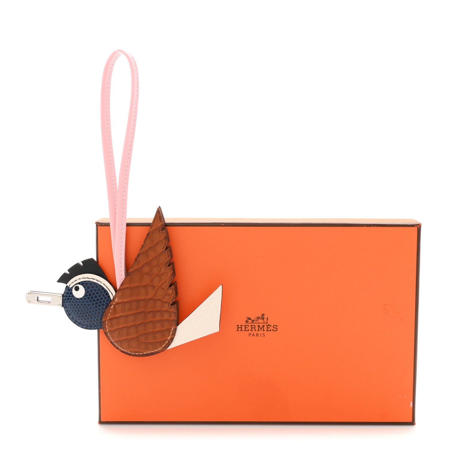 Epsom Swift Matte Alligator Lizard Birdy Bag Charm  Fauve Nata Black White Bleu Saphir Rose Sakura
