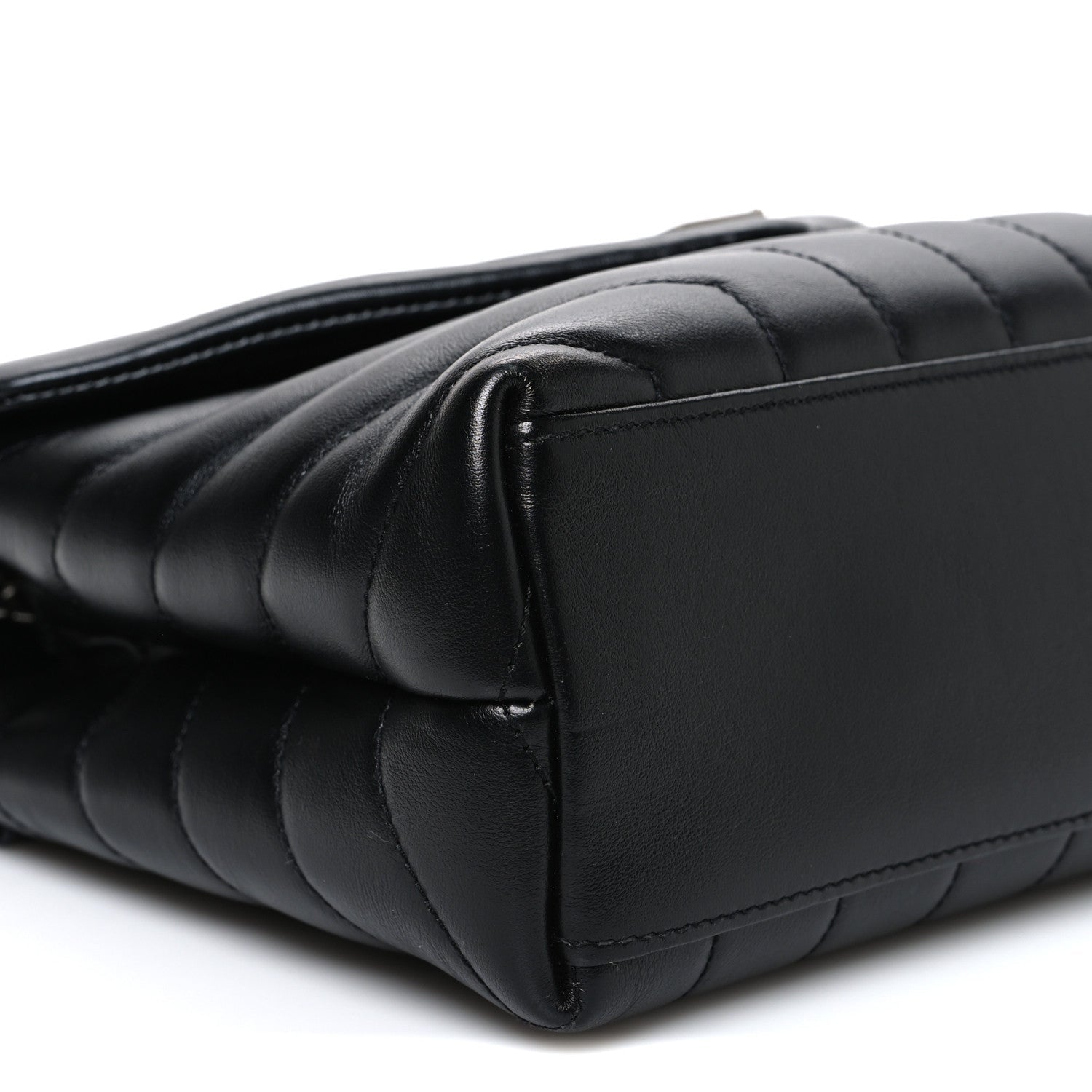 Calfskin Y Quilted Monogram Small Loulou Chain Satchel Black