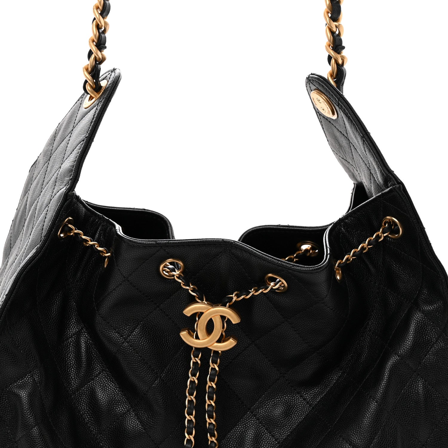 Caviar Quilted Medium CHNL 25 Handbag Black