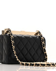 Lambskin Quilted Pearl CC Vanity Case Black