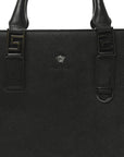 Saffiano Medusa Top Handle Briefcase Black