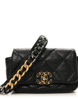 Goatskin Quilted CHNL 19 Waist Bag Black