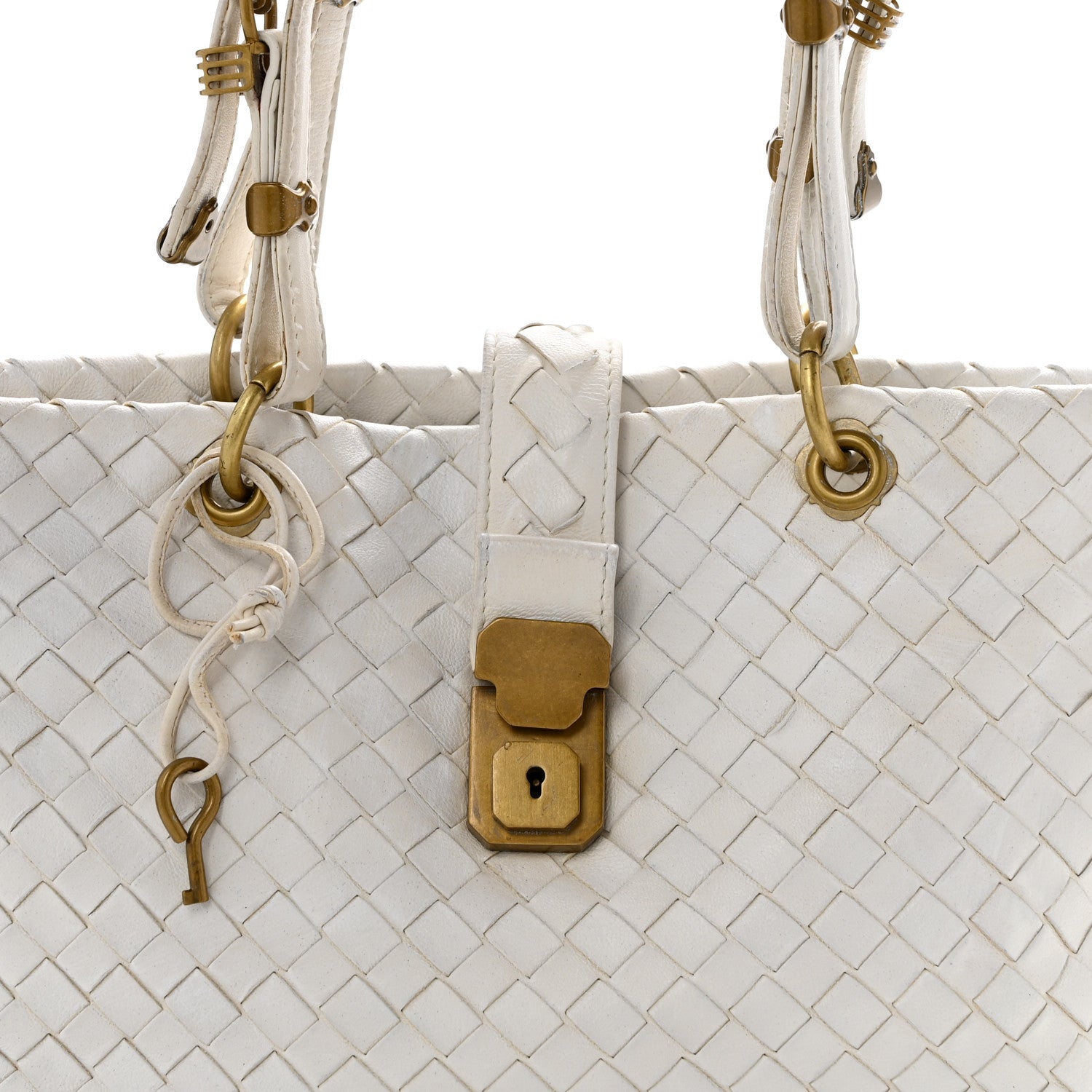 Nappa Intrecciato Small Capri Tote White