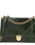 Ceramic Effect Deerskin Large D1ORama Flap Bag Malachite Green