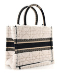 Shearling Cannage Small Book Tote Ecru Blue