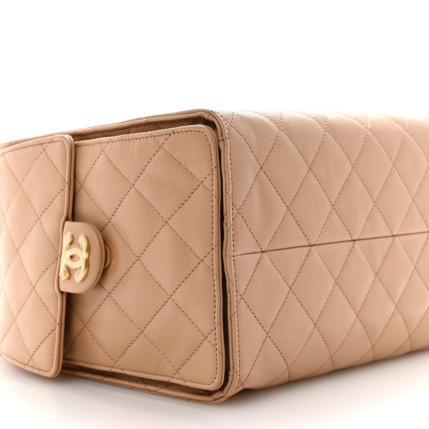 Caviar Quilted Medium CHNL 25 Handbag Beige