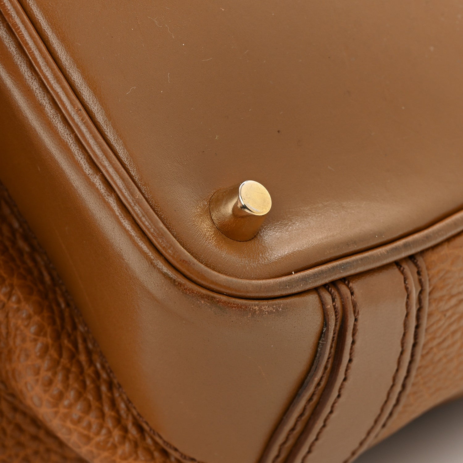 Grainy Calfskin Medium Golderton Tote Brown