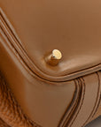 Grainy Calfskin Medium Golderton Tote Brown
