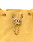 Suede Quilted Mini CHNL 25 Handbag Yellow