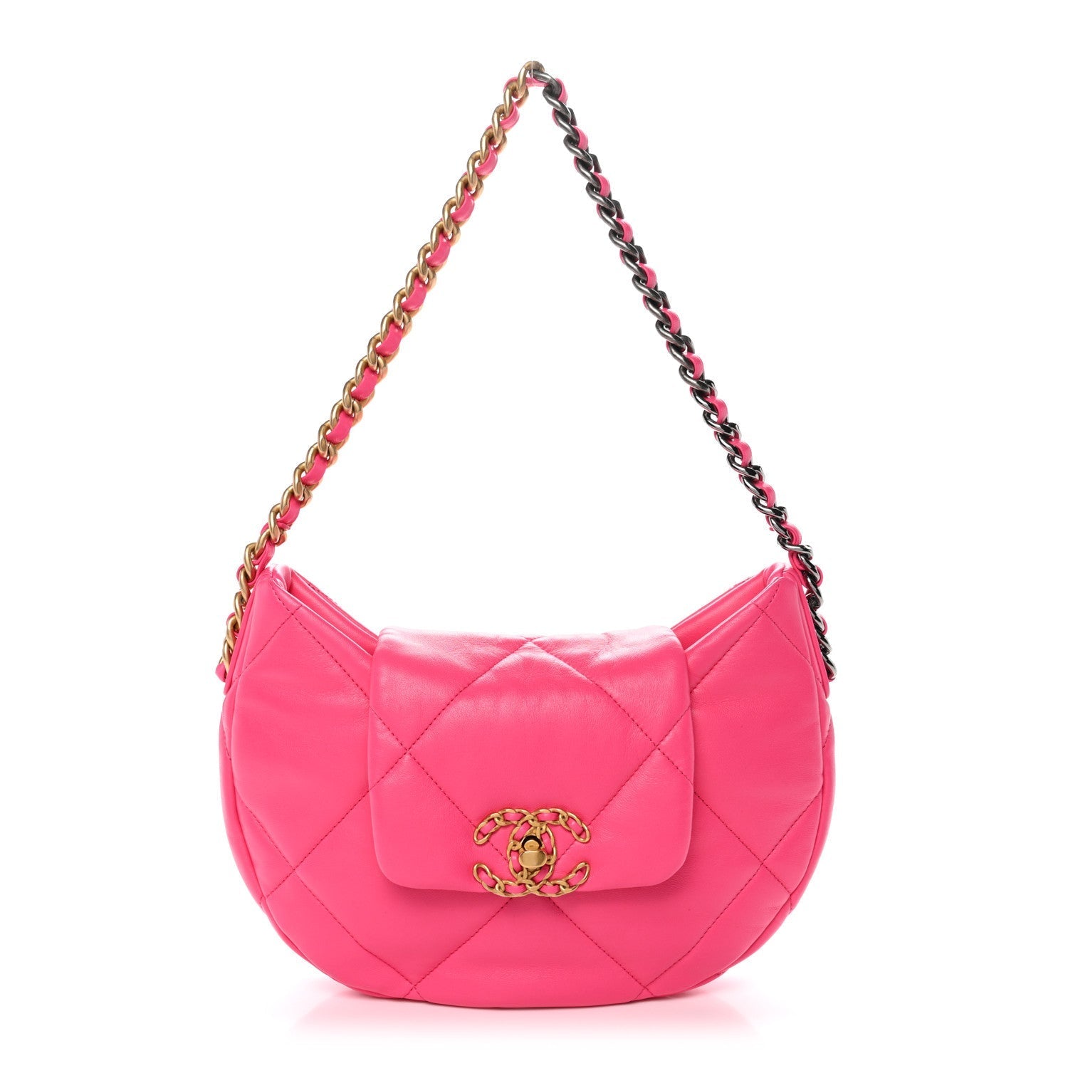 Lambskin Quilted CHNL 19 Hobo Pink