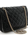 Aged Calfskin Quilted 2.55 Reissue 226 Flap Black