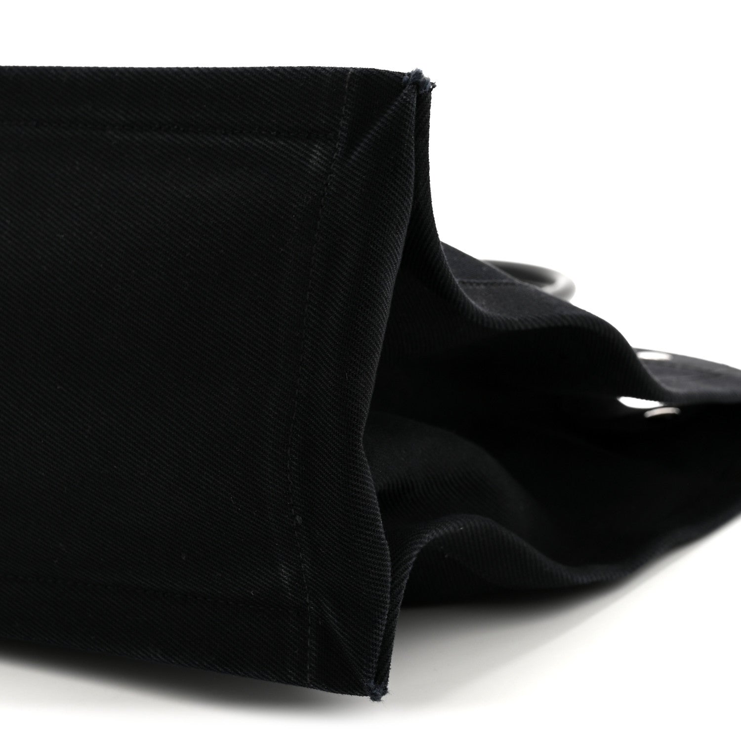Linen Calfskin Rive Gauche Tote Black