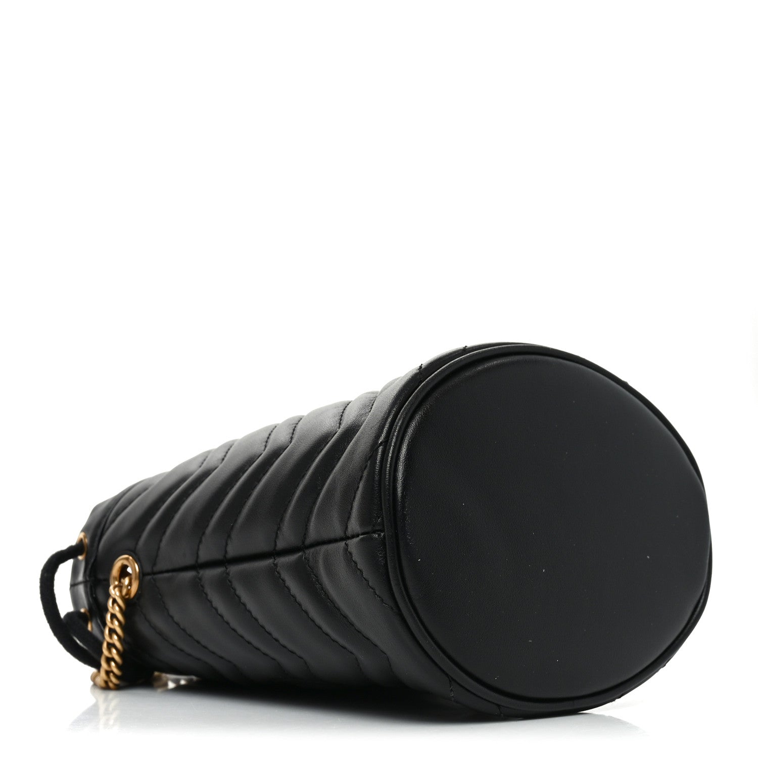 Calfskin Matelasse Mini GG Marmont 2.0 Bucket Bag Black