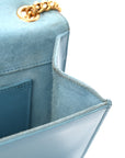 Smooth Calfskin Small Classic Monogram Kate Tassel Satchel Turquoise