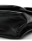 Crinkled Calfskin Matelasse Monogram Medium Niki Chain Satchel Black