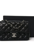 Lambskin Quilted Mini Rectangular Flap Black