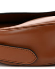 Soft Calfskin Traingle Arque Flap Shoulder Bag Cognac