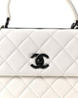 Lambskin Quilted Small Trendy CC Dual Handle Flap Bag White