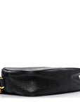 Pebbled Calfskin Small Soho Disco Bag Black