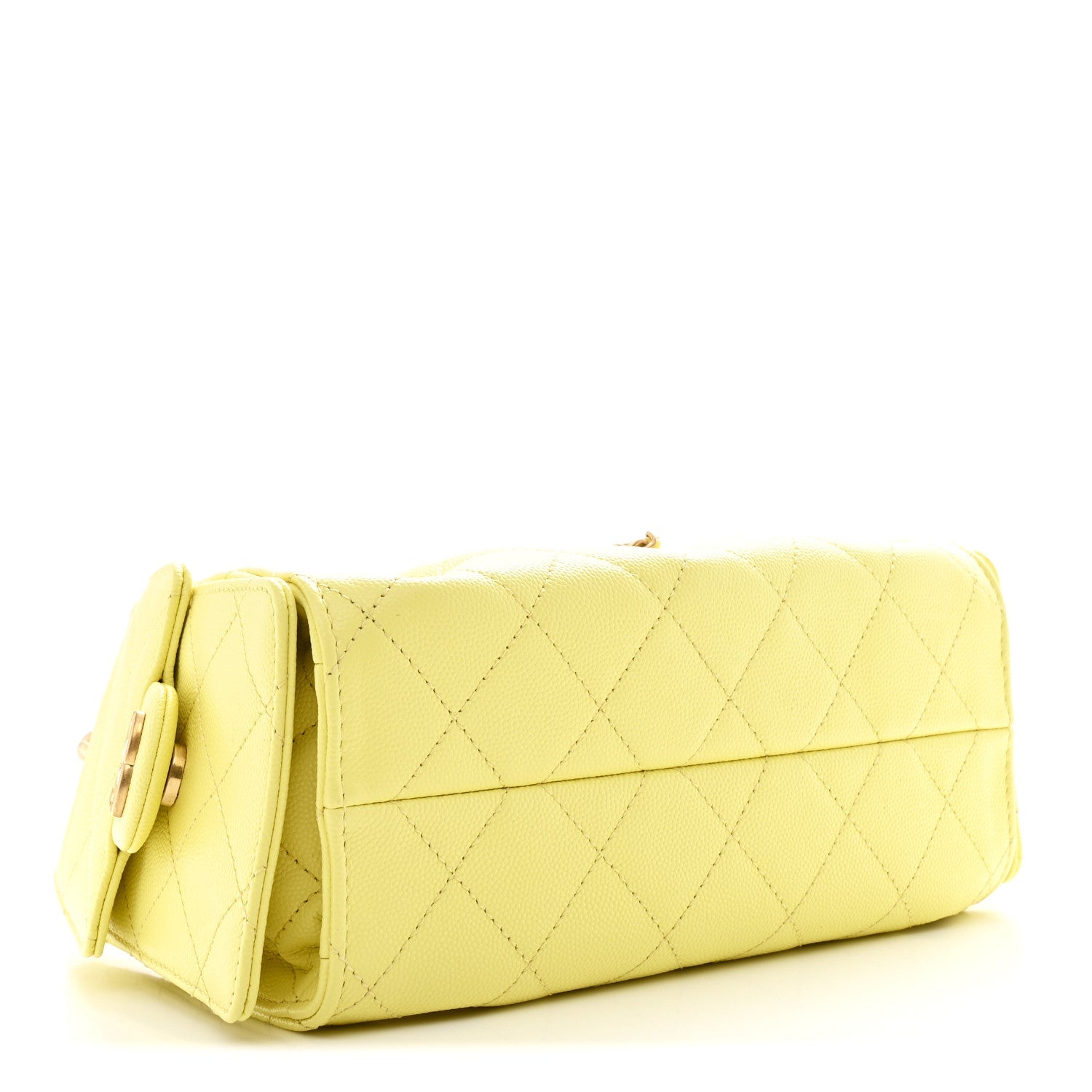 Caviar Quilted Mini CHNL 25 Handbag Light Yellow