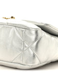 Metallic Lambskin Quilted Medium CHNL 19 Flap Silver