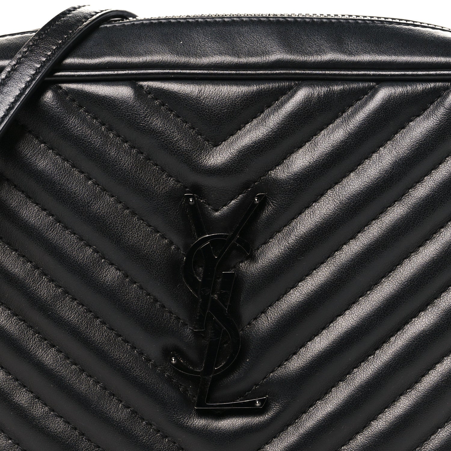 Calfskin Matelasse Monogram Monochrome Lou Camera Bag Black