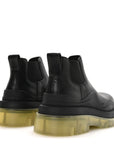 Calfskin The Tire Cropped Chelsea Short Boots 37 Black Transparent