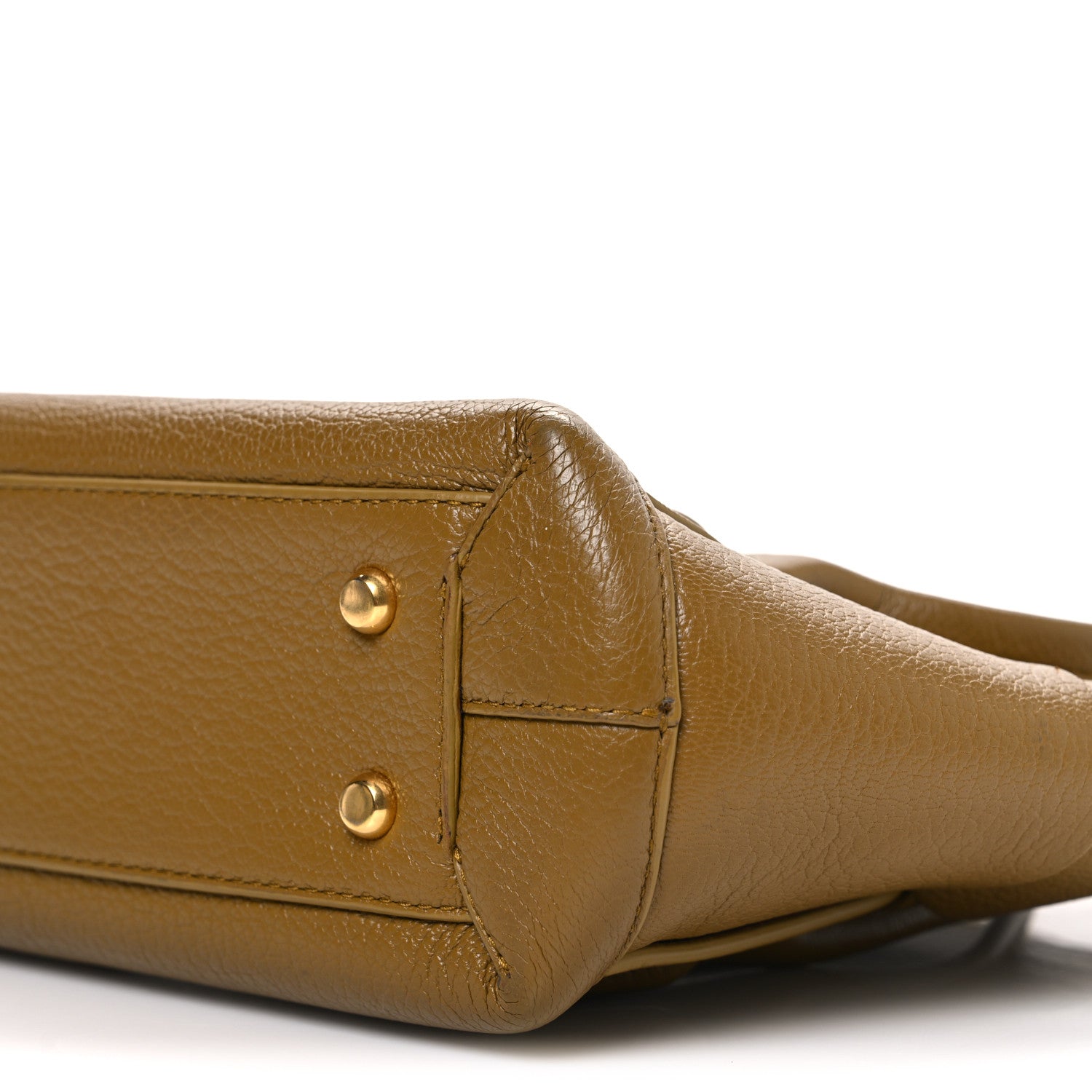 Grained Calfskin Maxi Intrecciato Small Arco Moutarde