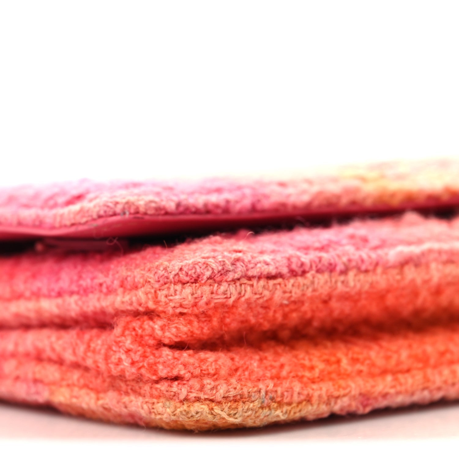 Wool Tweed Lambskin Quilted CHNL 19 Wallet On Chain WOC Coral Pink