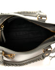 Chevre Gold Metallic Edge Hardware Mini City Gris Taupe