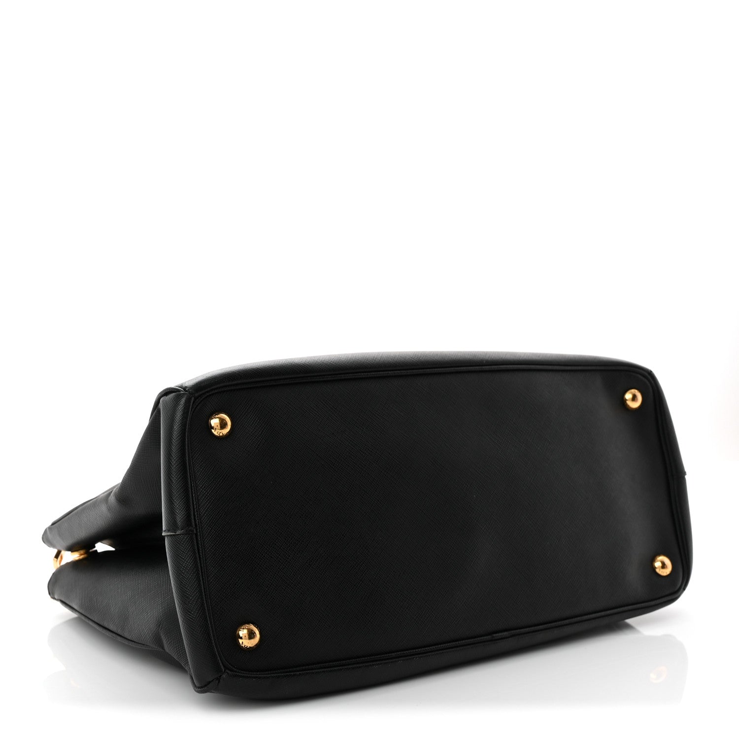 Saffiano Medium Galleria Double Zip Tote Black
