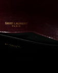 Shiny Calfskin Matelasse Chevron Monogram Mini College Bag Deep Hot Wine