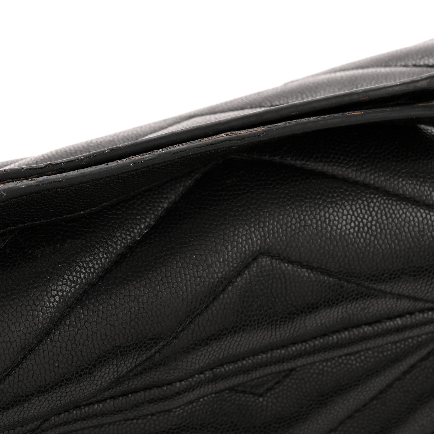 Grain de Poudre Calfskin Y Quilted Monogram Medium Loulou Chain Satchel Black