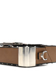 Shiny Glazed Fabric Vachetta FF 1974 Mini Baguette Trunk Mogano Panna Cuoio