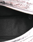 Metallic Agneau Arena Mini Le Cagole Duffle Crossbody Bag Silver