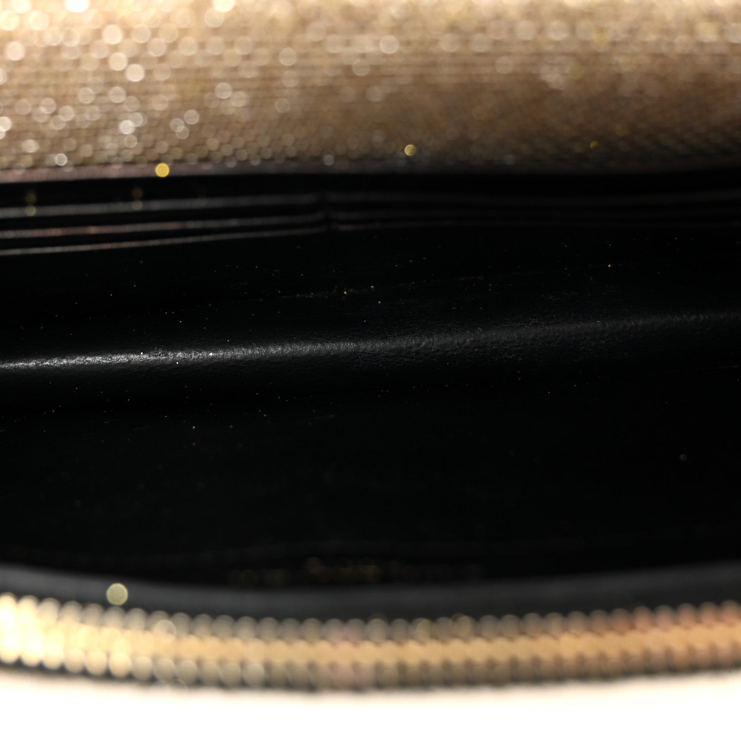 Metallic Canvas Woven Small Classic Monogram Kate Tassel Chain Wallet Gold