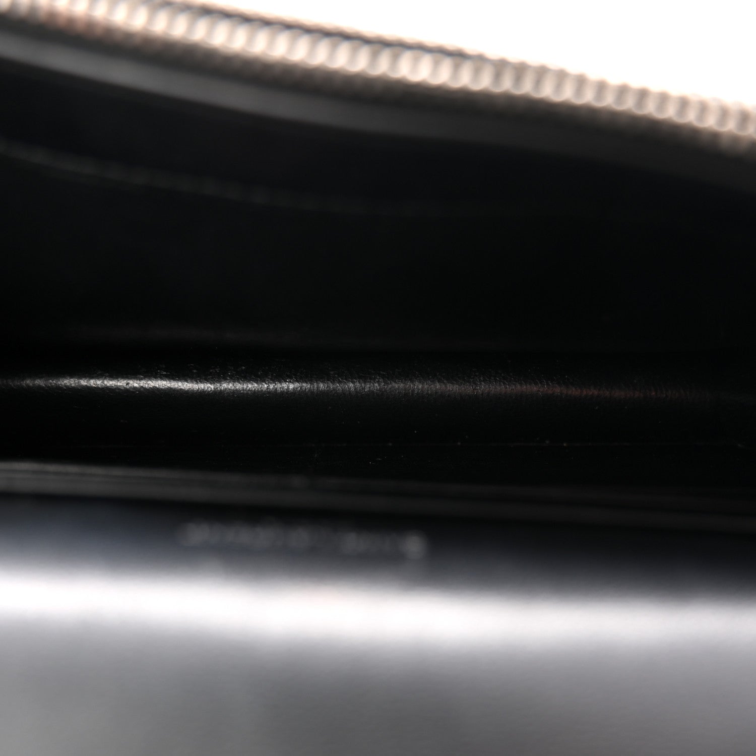 Calfskin Crocodile Embossed Kate Monogram Tassel Chain Wallet Black