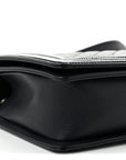 Goatskin Quilted Patent New Medium Duo Boy Flap Black