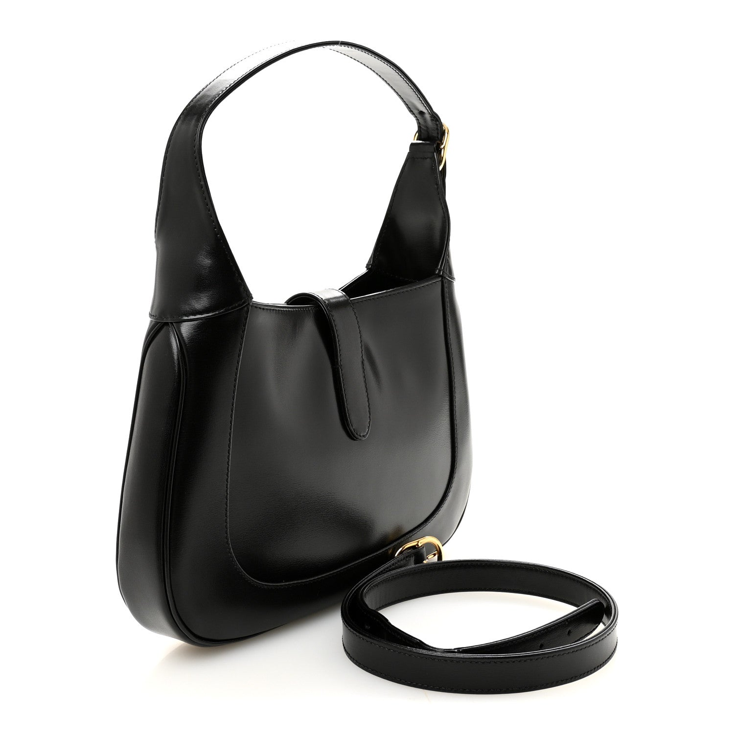 Boarded Dyana Lux Calfskin Small Jackie 1961 Hobo Black
