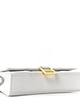 Shiny Box Calfskin Hourglass Chain Bag White
