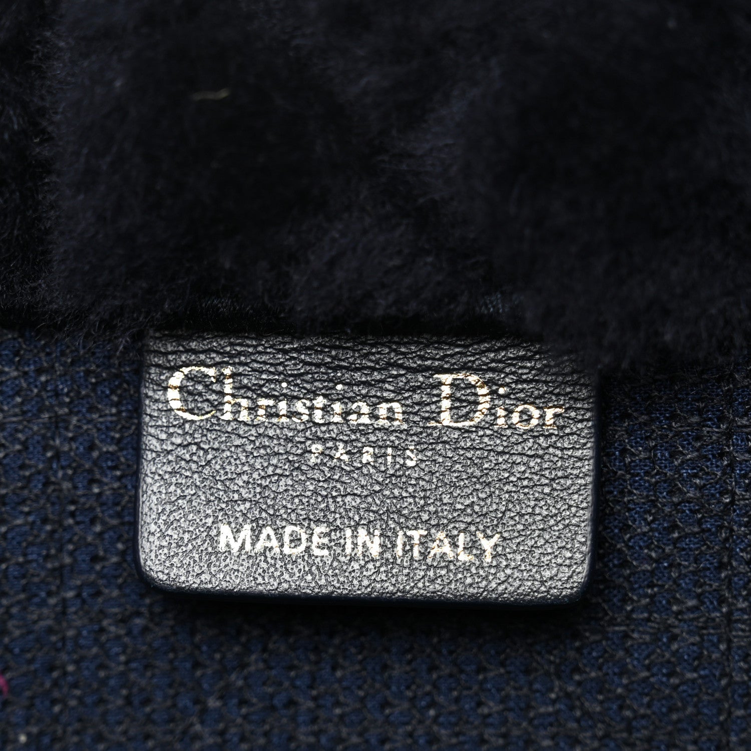 Shearling Cannage Medium Book Tote Deep Blue Natural