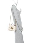 Calfskin Matelasse Mini GG Marmont Top Handle Shoulder Bag White